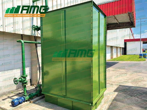 Torre de resfriamento Alpina INS 32 após reforma completa realizada pela AMG em Cabreúva SP.